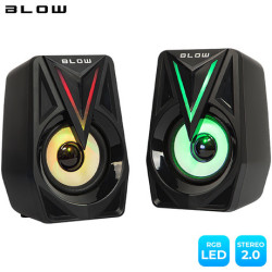 BLOW zvučnici za računalo i gaming BALANCE, 2.0 Stereo, USB, RGB LED rasvjeta, 2x4W, crni BLOW zvučnici za računalo i gaming BALANCE, 2.0 Stereo, USB, RGB LED rasvjeta, 2x4W, crni