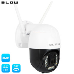 IP kamera BLOW H-343, 4G-LTE, PTZ rotacijska, Super HD 3MP, IC noćno snimanje, senzor pokreta, aplikacija, bijela IP kamera BLOW H-343, 4G-LTE, PTZ rotacijska, Super HD 3MP, IC noćno snimanje, senzor pokreta, aplikacija, bijela