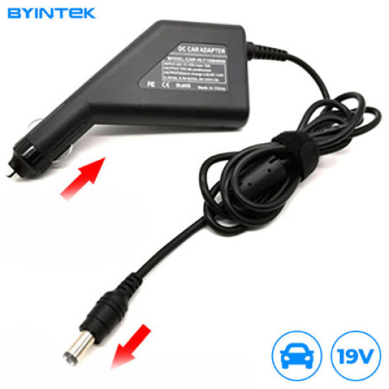 BYINTEK auto punjač za projektore, DC 19V, kompatibilan sa BYINTEK projektorima U70 Pro / U50 Pro / U30 Pro / R15 / R17 / R19, + 3m produžni kabel, crni