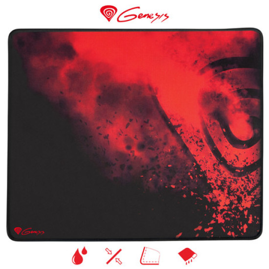 GENESIS Gaming podloga CARBON 500 L RISE, vodootporna, zaštićeni rubovi, 400x330 mm