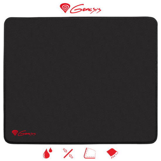 GENESIS Gaming podloga CARBON 500 M LOGO, vodootporan, zaštićeni rubovi, 300X250mm, crna