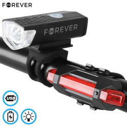 FOREVER BLG-100 set svjetala za bicikl, prednje i stražnje LED svjetlo, punjiva baterija, vodootporan