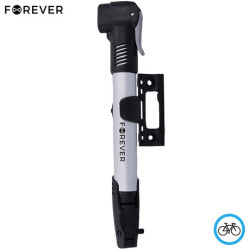 Zračni kompresor za bicikl FOREVER PU-100, prijenosni, montaža na bicikl, Schrader i Presta ventil, do 70 PSI (4,8 bara), aluminij, crna i srebrna