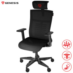 GENESIS ASTAT 700 gaming/uredska stolica, ergonomska, PureFlowPLUS™ tehnologija, ExoBase™ konstrukcija, CareGlide™ kotači, podesiva visina/nagib, crna GENESIS ASTAT 700 gaming/uredska stolica, ergonomska, PureFlowPLUS™ tehnologija, ExoBase™ konstrukcija, CareGlide™ kotači, podesiva visina/nagib, crna