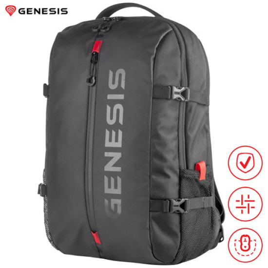 GENESIS PALLAD 410 univerzalni ruksak, za prijenosna računala do 15,6", podesiv, izdržljiv, crn