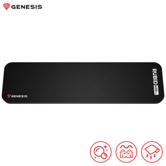 GENESIS RUBID 400 TKL jastučić za zapešće, ergonomski, mekana pjena, protuklizni, 360 x 95 mm, crni