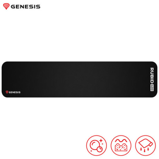 GENESIS RUBID 400 jastučić za zapešće, ergonomski, mekana pjena, protuklizni, 470 x 95 mm, crni