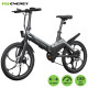 Električni bicikl MS ENERGY i10, sklopivi, gume 20", motor 250W, 6 brzina Shimano, do 50km, do 25km/h, baterija 36V 7.8Ah, crno siva