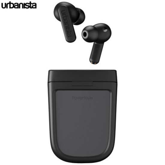 URBANISTA PHOENIX bežične SOLAR slušalice, Bluetooth® 5.2, TWS, solarno punjenje, kontrola na dodir, IPX4 vodootporan, USB Type-C, crna (Midnight Black)