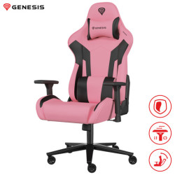 GENESIS NITRO 720 igraća stolica, ergonomska, podesiva visina/nagib, 3D nasloni za ruke, CareGlide™ kotači, ružičasto crna GENESIS NITRO 720 igraća stolica, ergonomska, podesiva visina/nagib, 3D nasloni za ruke, CareGlide™ kotači, ružičasto crna