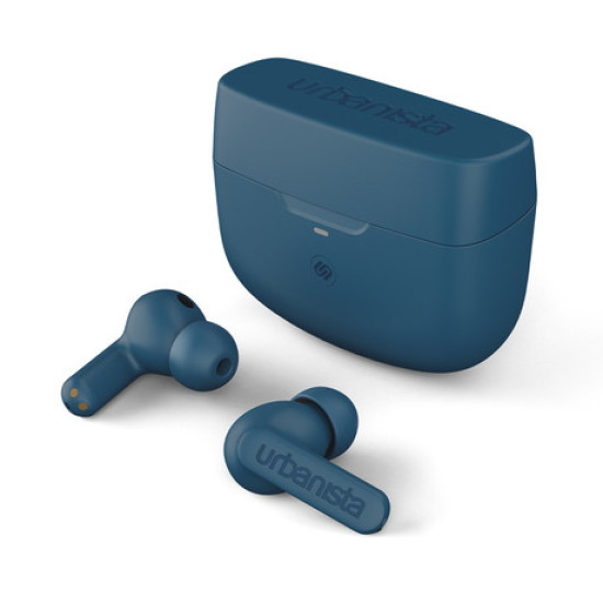 URBANISTA ATLANTA bežične slušalice, Bluetooth® 5.2, TWS, ANC, do 34 sata reprodukcije, kontrola na dodir, IPX4 vodootporan, USB Type-C, plava (čelično plava)
