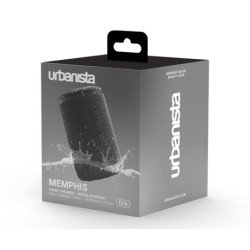 Prijenosni zvučnik URBANISTA MEMPHIS, 5W, Bluetooth® 5.2, TWS, do 12 sati reprodukcije, upravljanje tipkama, IPX5 vodootporan, USB Type-C, crni (Midnight Black) Prijenosni zvučnik URBANISTA MEMPHIS, 5W, Bluetooth® 5.2, TWS, do 12 sati reprodukcije, upravljanje tipkama, IPX5 vodootporan, USB Type-C, crni (Midnight Black)