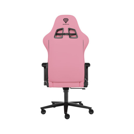 GENESIS NITRO 720 igraća stolica, ergonomska, podesiva visina/nagib, 3D nasloni za ruke, CareGlide™ kotači, ružičasto crna
