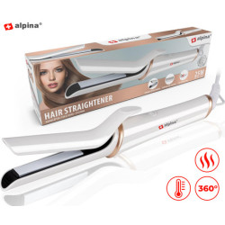 ALPINA pegla za kosu, 25W, podesiva temperatura, LED indikator, 360° kabel, bijela ALPINA pegla za kosu, 25W, podesiva temperatura, LED indikator, 360° kabel, bijela