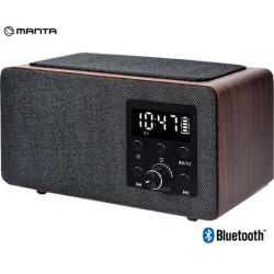 MANTA RDI910 WC radio prijemnik / sat / budilica, FM radio, Bluetooth 5.0, punjiva baterija, Qi bežični punjač, ​​microSD / AUX