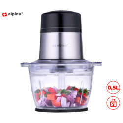 ALPINA sjeckalica, 300W, posuda od 500 ml, 2 brzine, puls funkcija, nehrđajući čelik