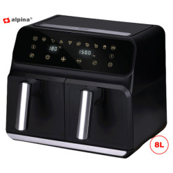 ALPINA DOUBLE friteza/friteza, XXL, 8L, bez ulja, 80% manje masnoće, 1700W, digitalna