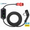 Platinet PPC32AT prijenosni EV električni punjač, ​​11kW, 5m, za električna / hibridna vozila, TIP 2, SCHUKO adapter, LED displej, torba
