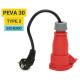Platinet PEVA30 adapter za EV kabel za punjenje, TIP 2 - SCHUKO, 30cm, za električna / hibridna vozila