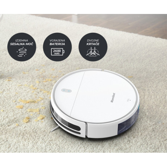 Robotski usisavač MAMIBOT ProVac Titan 2, 3u1 hibrid (usisavanje, pranje, metenje), snaga 1100 Pa, WiFi, daljinski upravljač, besplatna aplikacija, bijeli