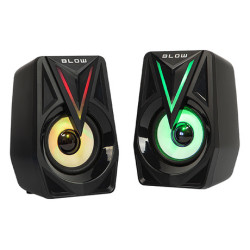 BLOW zvučnici za računalo i gaming BALANCE, 2.0 Stereo, USB, RGB LED rasvjeta, 2x4W, crni BLOW zvučnici za računalo i gaming BALANCE, 2.0 Stereo, USB, RGB LED rasvjeta, 2x4W, crni