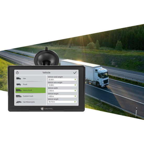 GPS navigacija NAVITEL E777 KAMION, 7" ekran, za kamione, baterija, 3D displej, informacije o vožnji, karte za cijelu Europu
