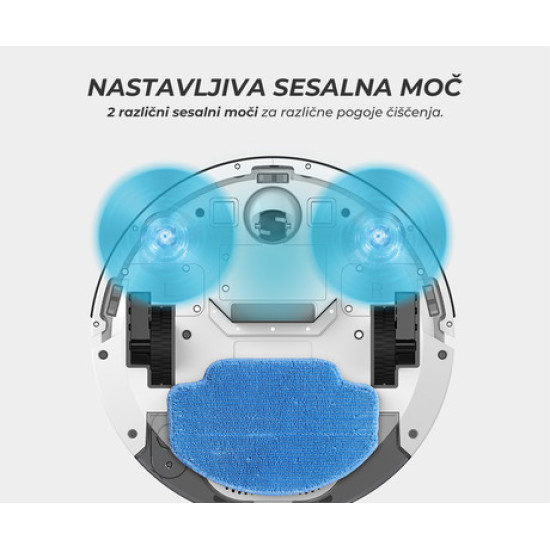 Robotski usisavač MAMIBOT ProVac Titan 2, 3u1 hibrid (usisavanje, pranje, metenje), snaga 1100 Pa, WiFi, daljinski upravljač, besplatna aplikacija, bijeli