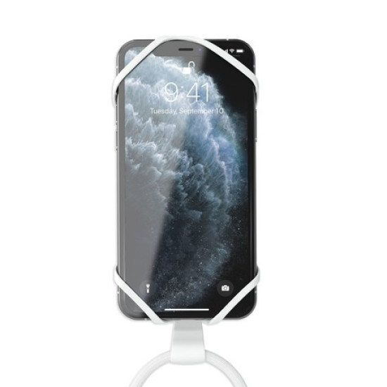 Vonmählen INFINITY® univerzalna narukvica za telefon, silikonska, kompatibilna sa svim telefonima, bijela