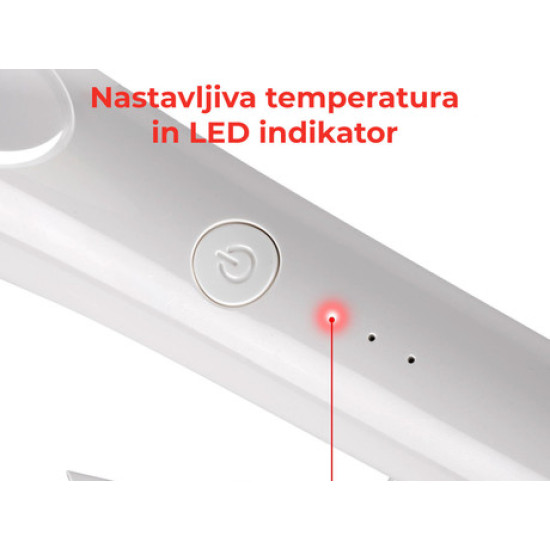 ALPINA pegla za kosu, 25W, podesiva temperatura, LED indikator, 360° kabel, bijela