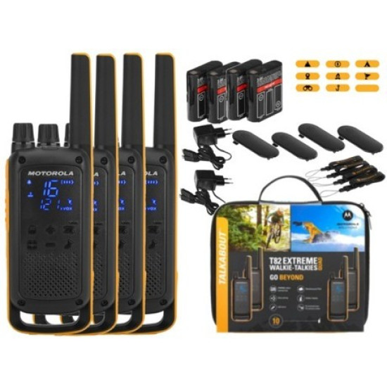 Motorola PMR radio stanica TLKR T82 Extreme Quad Pack, do 10 km 4KIT Motorola PMR radio stanica TLKR T82 Extreme Quad Pack, do 10 km 4KIT