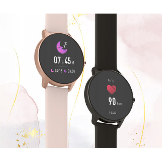 Pametni sat FOREVER ForeVive 2 Slim SB-325, 1.22" ekran, Bluetooth, Android + iOS, baterija, aplikacija, IP68, mjerenje aktivnosti, analiza sna, sportski modovi, crni