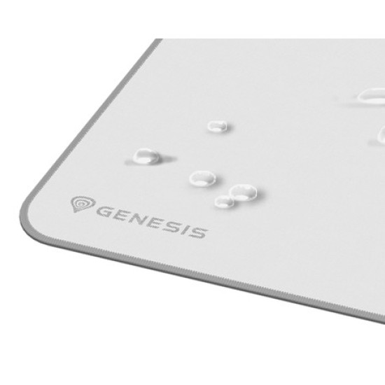 GENESIS gaming podloga CARBON 400 M LOGO, vodootporna, glatka površina, zaštićeni rubovi, protuklizna, 350x250 mm, bijela