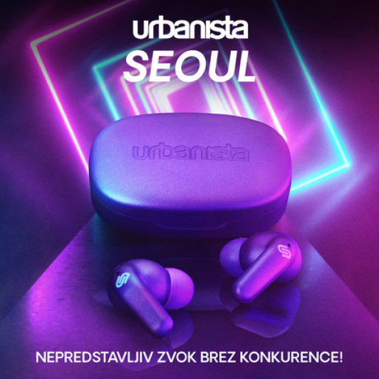 Bežične slušalice URBANISTA SEOUL, Bluetooth® 5.2, TWS, do 32 sata reprodukcije, kontrola na dodir, bežično punjenje, niska latencija, ljubičasta (Vivid Purple)