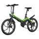 Električni bicikl MS ENERGY i10, sklopivi, gume 20", motor 250W, 6 brzina Shimano, do 50km, do 25km/h, baterija 36V 7.8Ah, crno zelena