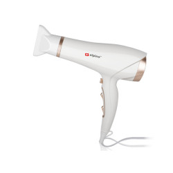 ALPINA sušilo za kosu, 2300W, 3 stupnja topline, 2 brzine, hladno puhanje, pričvršćeni nastavak, bijeli ALPINA sušilo za kosu, 2300W, 3 stupnja topline, 2 brzine, hladno puhanje, pričvršćeni nastavak, bijeli