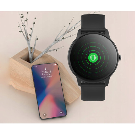 Pametni sat FOREVER ForeVive 2 Slim SB-325, 1.22" ekran, Bluetooth, Android + iOS, baterija, aplikacija, IP68, mjerenje aktivnosti, analiza sna, sportski modovi, crni