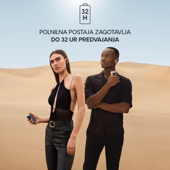 URBANISTA PHOENIX bežične SOLAR slušalice, Bluetooth® 5.2, TWS, solarno punjenje, kontrola na dodir, IPX4 vodootporan, USB Type-C, ružičasto zlato (Desert Rose)