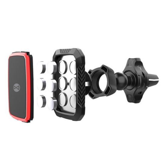 FOREVER MH-260 auto držač za telefon, magnetski, 360° rotirajući, 2 magneta, crni