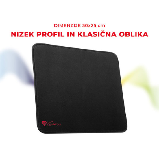 GENESIS Gaming podloga CARBON 500 M LOGO, vodootporan, zaštićeni rubovi, 300X250mm, crna