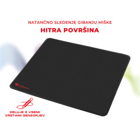 GENESIS Gaming podloga CARBON 500 M LOGO, vodootporan, zaštićeni rubovi, 300X250mm, crna