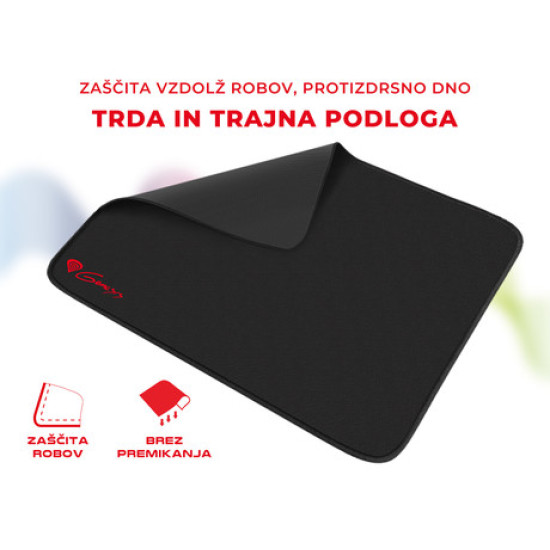 GENESIS Gaming podloga CARBON 500 M LOGO, vodootporan, zaštićeni rubovi, 300X250mm, crna