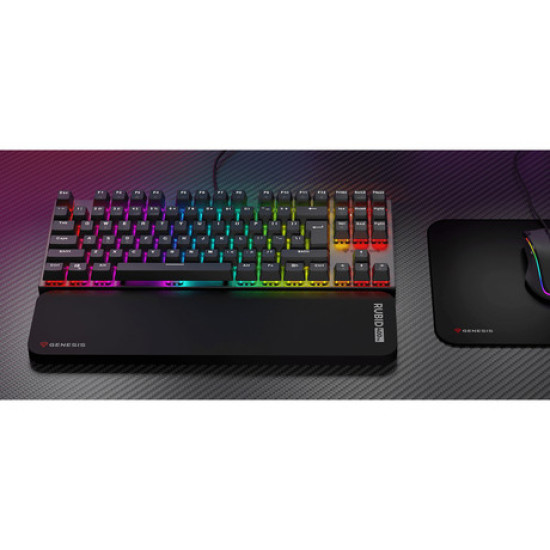 GENESIS RUBID 400 TKL jastučić za zapešće, ergonomski, mekana pjena, protuklizni, 360 x 95 mm, crni