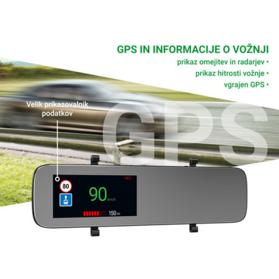 Pametno auto ogledalo NAVITEL MR450 GPS, prednja i stražnja auto kamera, Full HD, 5.5" IPS ekran, Night Vision, SONY senzor, GPS, aplikacija
