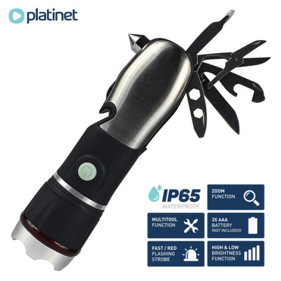 PLATINET prijenosna LED svjetiljka (Flashlight) PAFMT, multifunkcionalna, Alu, ZOOM
