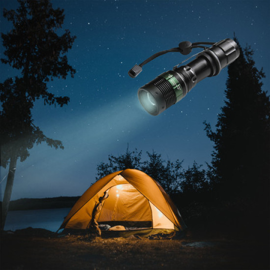PLATINET prijenosna LED svjetiljka (Flashlight) PAFZ3W, Alu, ZOOM, CLIP kabel