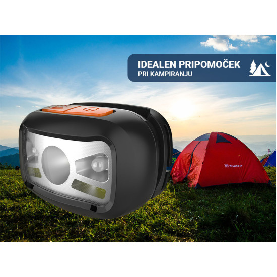 PLATINET LED naglavna svjetiljka PHL2882, 3W, IP20, ugrađena baterija, senzor