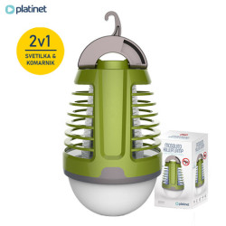 PLATINET PMKL6500 2u1 - Lampion protiv komaraca + LED svjetiljka, ugrađena snažna LI-ON baterija, radna površina 30-40m2 PLATINET PMKL6500 2u1 - Lampion protiv komaraca + LED svjetiljka, ugrađena snažna LI-ON baterija, radna površina 30-40m2