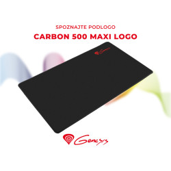 GENESIS premium Gaming podloga CARBON 500 MAXI LOGO, vodootporan, zaštićeni rubovi, 900x450mm GENESIS premium Gaming podloga CARBON 500 MAXI LOGO, vodootporan, zaštićeni rubovi, 900x450mm
