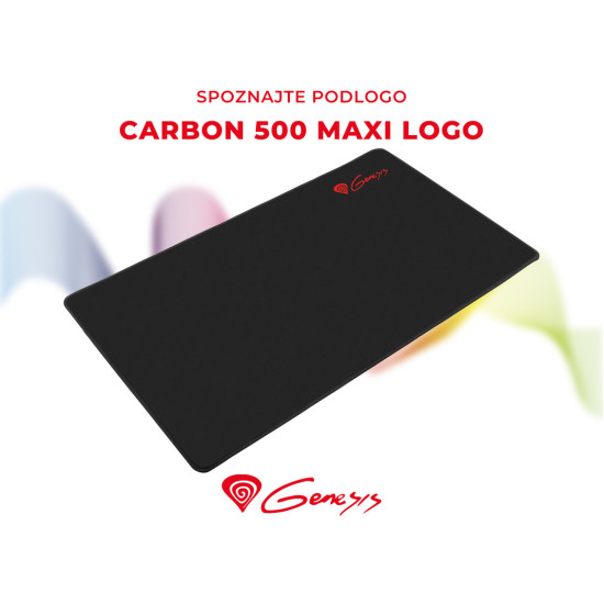 GENESIS premium Gaming podloga CARBON 500 MAXI LOGO, vodootporan, zaštićeni rubovi, 900x450mm GENESIS premium Gaming podloga CARBON 500 MAXI LOGO, vodootporan, zaštićeni rubovi, 900x450mm