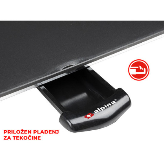 ALPINA Teppanyaki GRILL električna ploča za roštilj, 1800W, 70x23cm